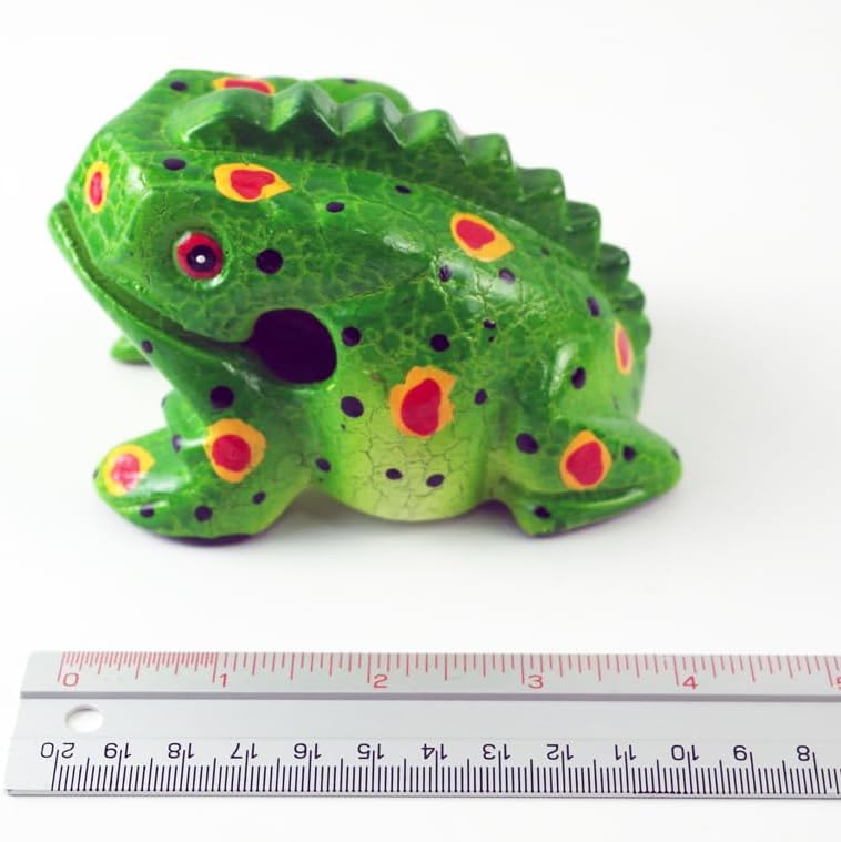 Kidypool Frog guiro 4 inches wood block musical instrument Percussion Musical Instrument Perfect size Natural Wood Güiro Frog (Green) - Image 4